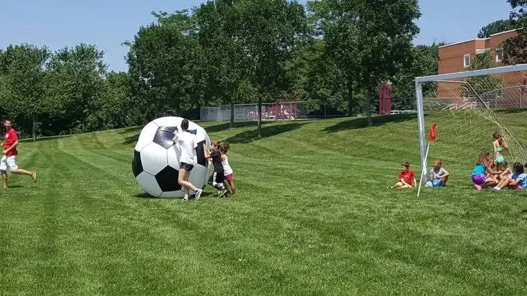 Fun Fieldz Birthday Party Playing Soccer